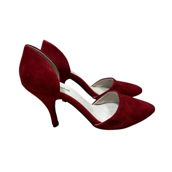 Jeffrey Campbell D'orsay High Heels Pumps Size 8 Red Suede Event Valentines Day - Picture 1 of 11